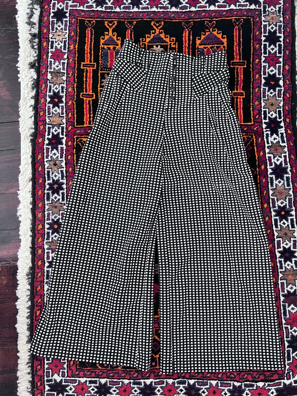 Maeve Anthropologie Black And White Gingham pants